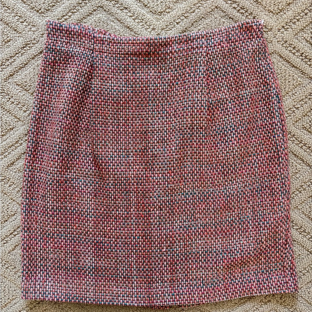 Vintage Neiman Marcus Pink and Black Tweed Pencil Skirt